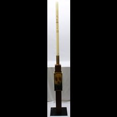 36" Wooden Processional/Paschal Stand w/ Wheat Center & Oil Candle SKU C973-001